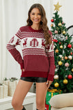 Red Crewneck Pullover Christmas Reindeer Sweater