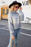 Christmas Coffee High Neck Pullover Knitted Sweater