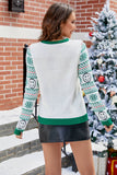Christmas Green Smile Face Knitted Pullover Sweater