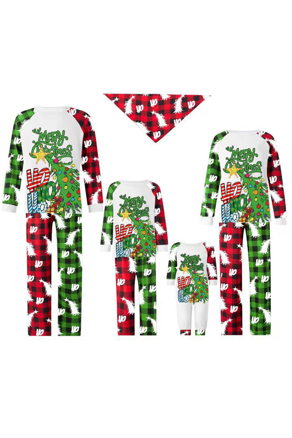 Green Christmas Tree Print Family Pajamas