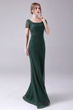 Dark Green Mermaid Square Neck Floor-Length Mother Of the Bride Dress