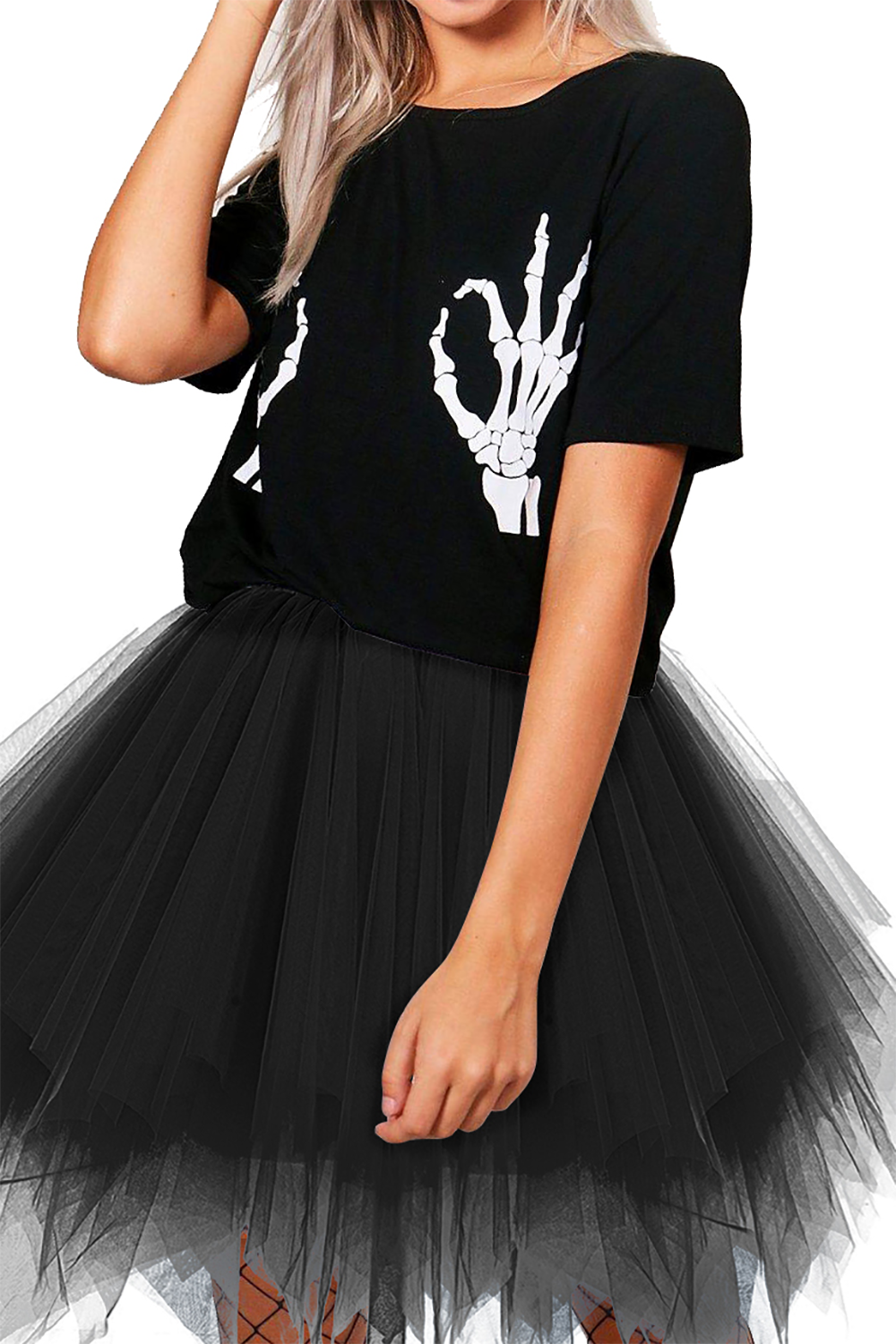 50s black tulle skirt hot sale