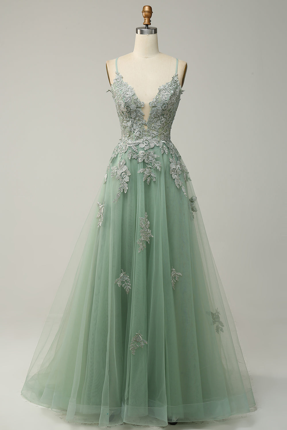 Zapaka Women Dark Green Long Prom Dress A Line Spaghetti Straps Formal Dress with Criss Cross Back, Green / US16W Zapaka Women Dark Green Long Prom Dress A Line Spaghetti Straps Formal Dress with Criss Cross Back, Green / US16W