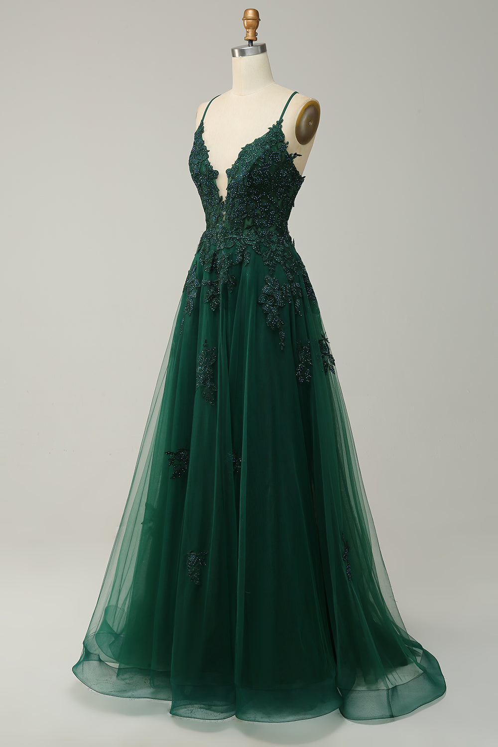 Zapaka Women Dark Green Long Prom Dress A Line Spaghetti Straps Formal Dress with Criss Cross Back, Green / US16W Zapaka Women Dark Green Long Prom Dress A Line Spaghetti Straps Formal Dress with Criss Cross Back, Green / US16W