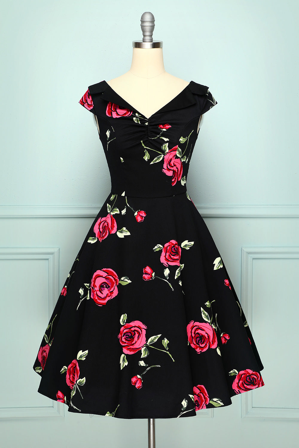 Black Rose Printed Dress