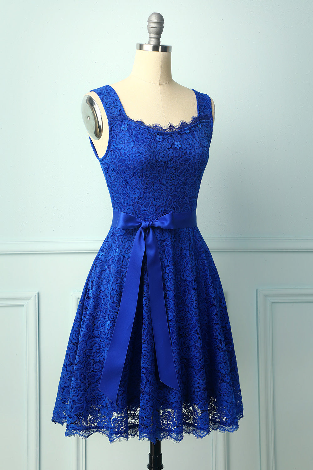 Royal Blue Sleeveless Lace