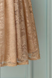Champagne Cap Sleeves Lace