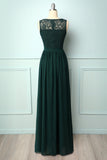 Dark Green Lace Long Dress