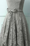 Grey Lace Midi Dress