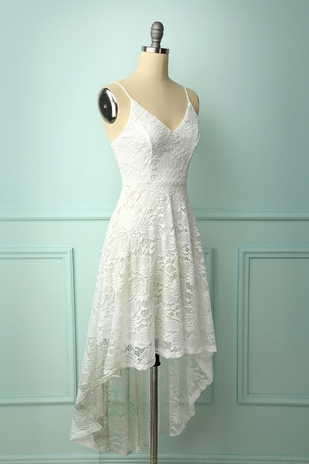 High Low Lace White Dress