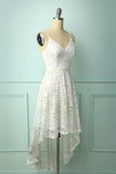 White High Low Lace Party Dress