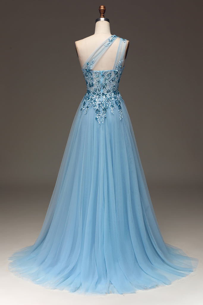 Light Blue solid A-line dress