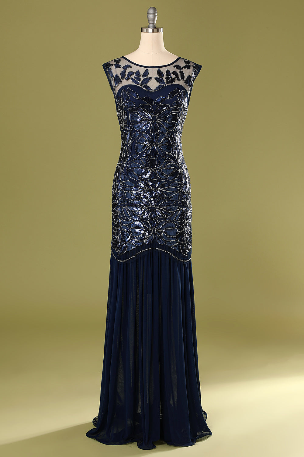 1920s Great Gatsby Flapper Dress Elegant Retro Short Sleeve Sequin Long  Dress Lady Evening Party Party Dresses Woman Vestidos