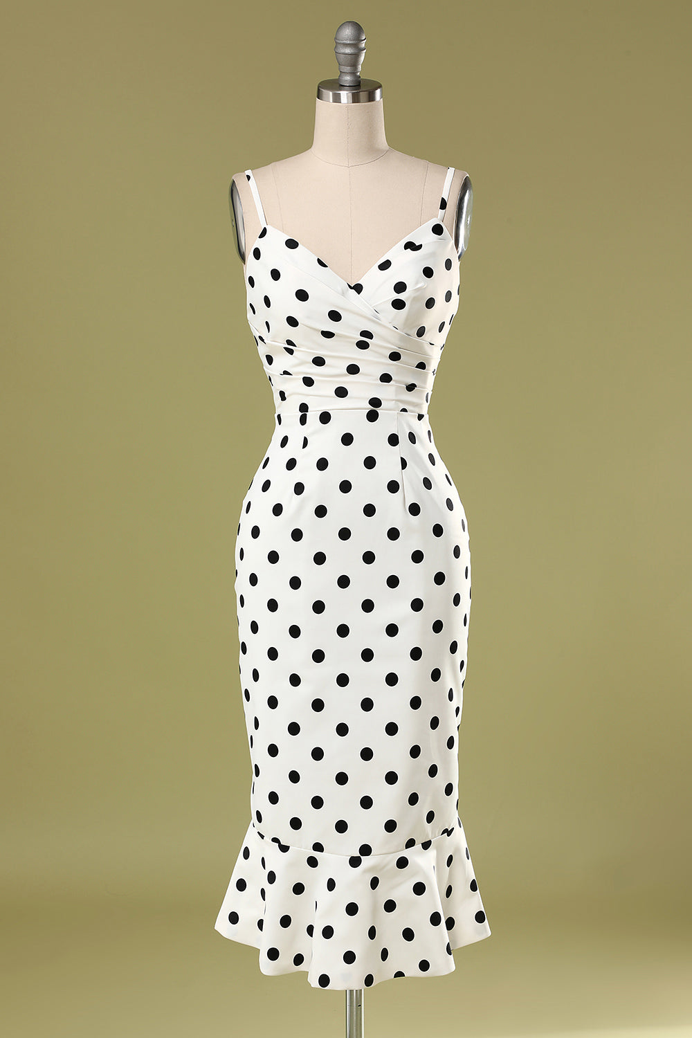 1960s Polka Dots Bodycon Dress