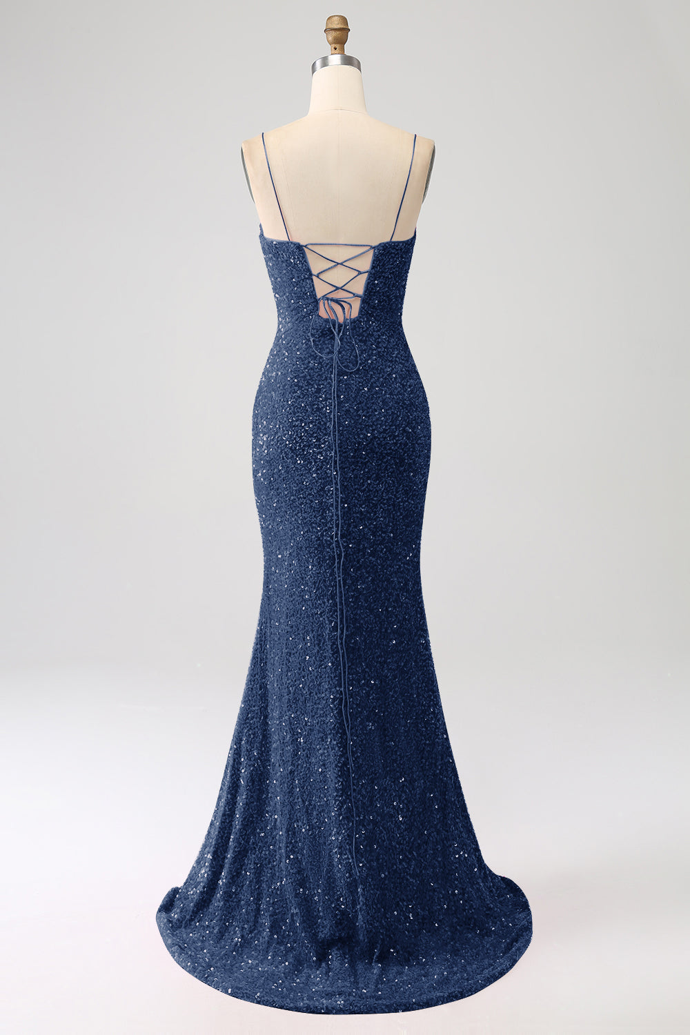 ZAPAKA Women Royal Blue Long Prom Dress Mermaid Spaghetti Straps V-Neck Sequin Evening Dress With Split, Navy / US4 ZAPAKA Women Royal Blue Long Prom Dress Mermaid Spaghetti Straps V-Neck Sequin Evening Dress With Split, Navy / US4