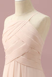 Ivory Halter A-Line Chiffon Junior Bridesmaid Dress