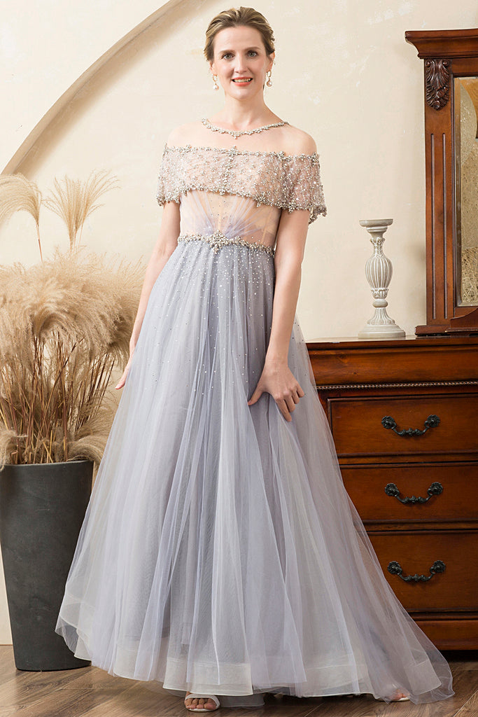 Round Neck Glitter Tulle Mother of the Bride Dresses main image 1