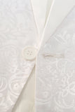2 Piece White Shawl Lapel Jacquard Homecoming & Prom Suits
