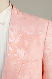 Light Pink Jacquard 2-Piece Shawl Lapel One Button Prom Suits