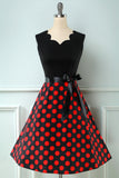 Red Dots Vintage 1950s Dress