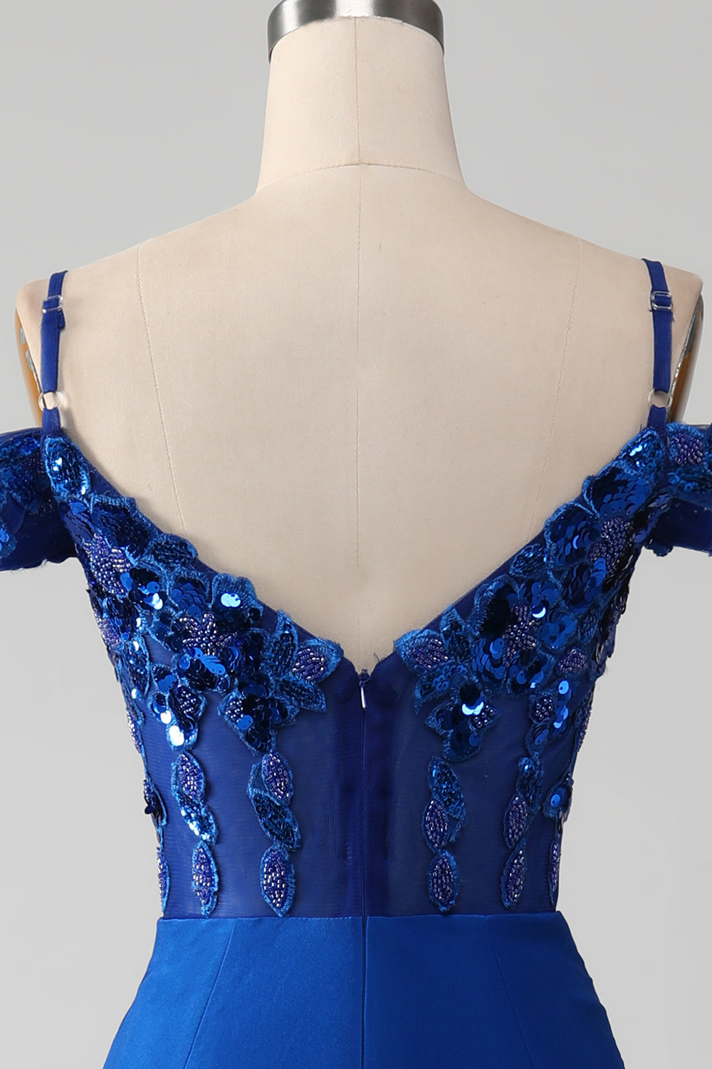 ZAPAKA Women Royal Blue Corset Prom Dress with Beading Mermaid Strapless  Evening Dress with Ruffles