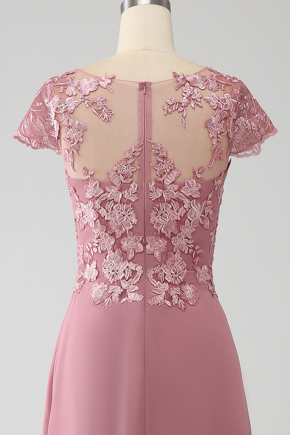 ZAPAKA Women Dusty Rose Formal Dress A-Line Scoop Illusion Tea-Length Mother of the Bride Dress With Sequins, Dusty Rose / US26W ZAPAKA Women Dusty Rose Formal Dress A-Line Scoop Illusion Tea-Length Mother of the Bride Dress With Sequins, Dusty Rose / US26W