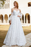 White Organza Off Shoulder Wedding Dress
