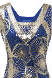 Blue Sequins Fringe 1920s Dress