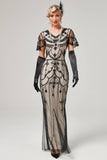 Ivory Sequins Long 1920s Flapper Dress