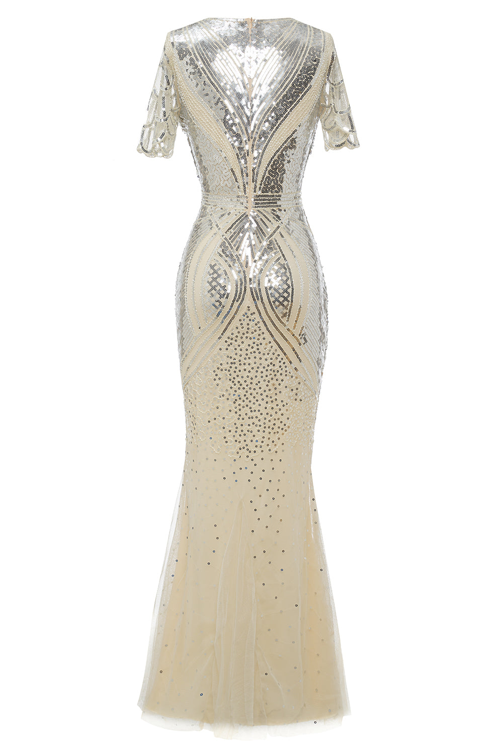ZAPAKA Femmes 1920s Prom Robe Sequins Gaine Style Long Gatsby Robe