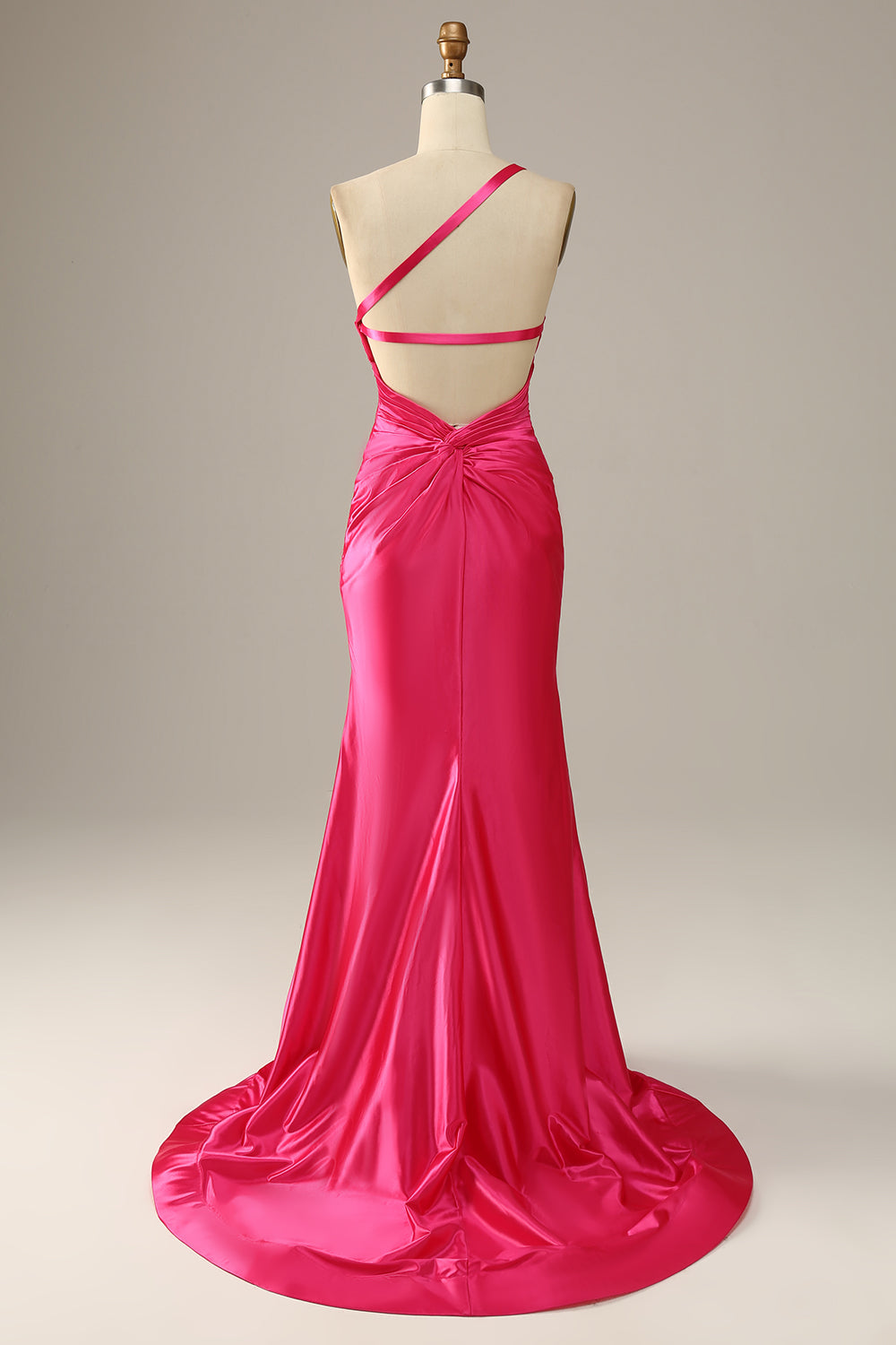 Fuchsia One Shoulder Mermaid Prom Dress
