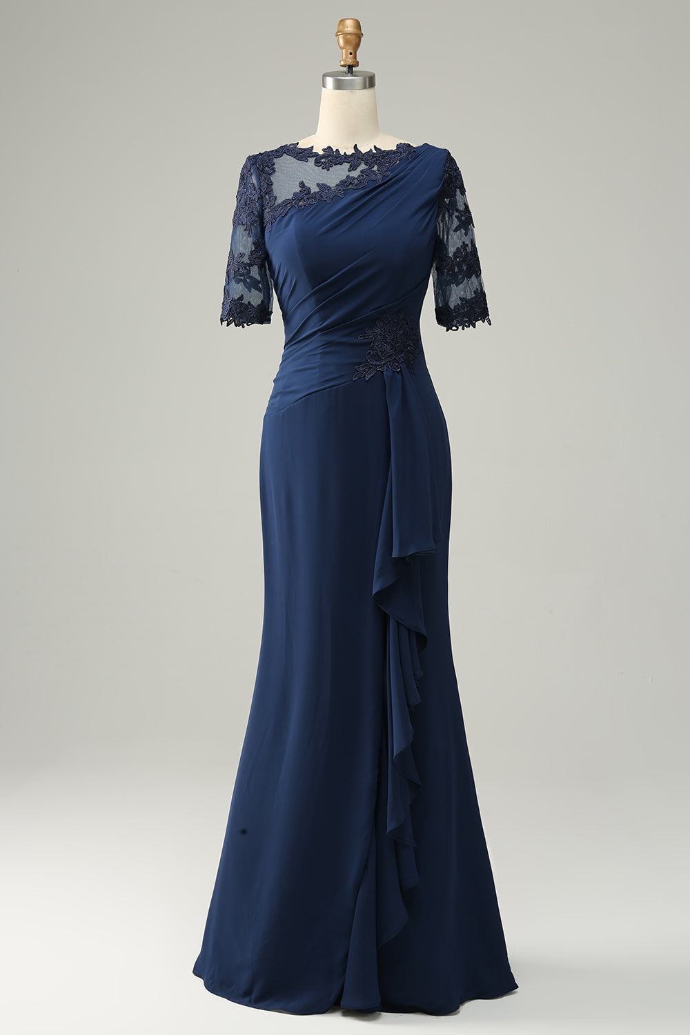 ZAPAKA Women Navy Mother of Bride Dress Sheath Short Sleeves Wedding Party Dress with Appliques, Navy / US18W ZAPAKA Women Navy Mother of Bride Dress Sheath Short Sleeves Wedding Party Dress with Appliques, Navy / US18W