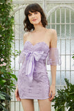 Sweetheart Purple Short Homecoming Dress with Appliques