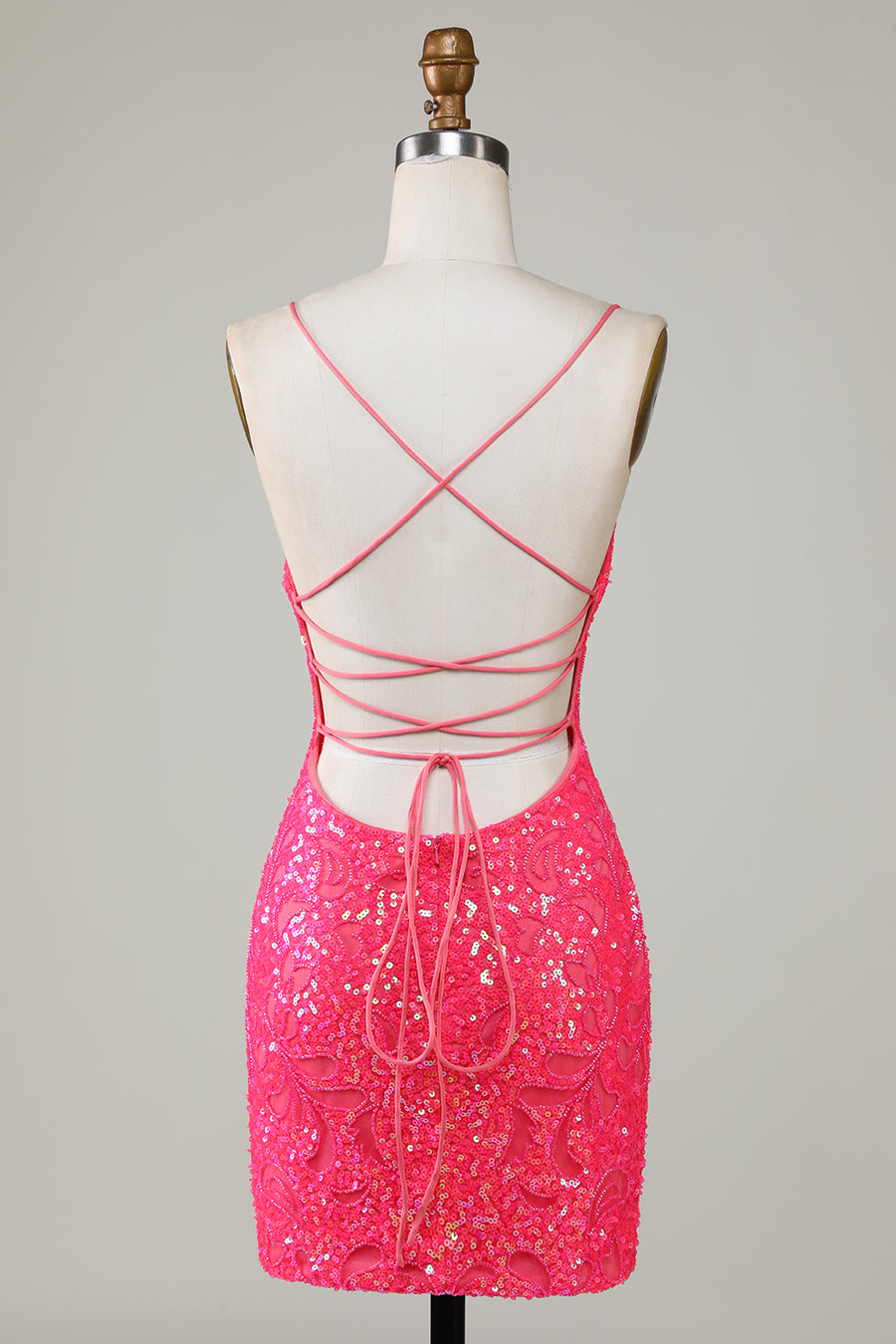 sachin and babi light blue dress Beaded Two Piece Short Prom Dress Hot Pink Homecoming Dress PD337 – Pgmdress main image 1