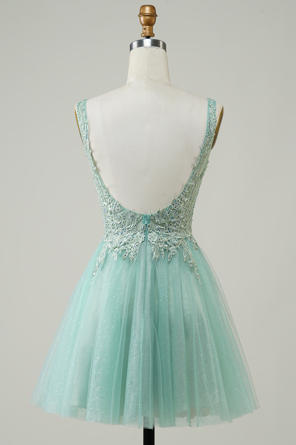A Line Cute Green Homecoming Dress with Appliques