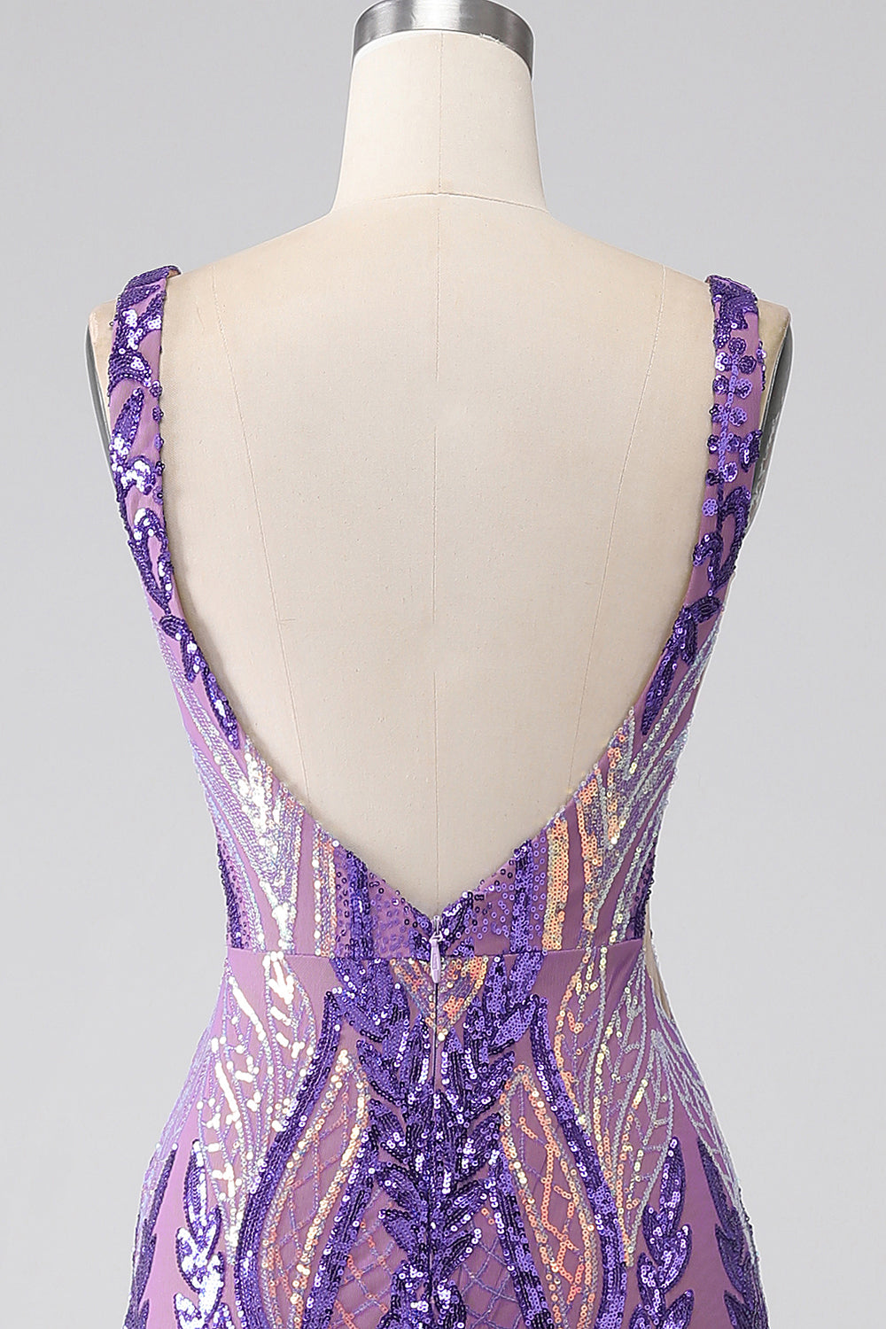 Zapaka Women Dark Purple Mermaid V Neck Sequins Long Prom Dress, Dark Purple / US24W Zapaka Women Dark Purple Mermaid V Neck Sequins Long Prom Dress, Dark Purple / US24W