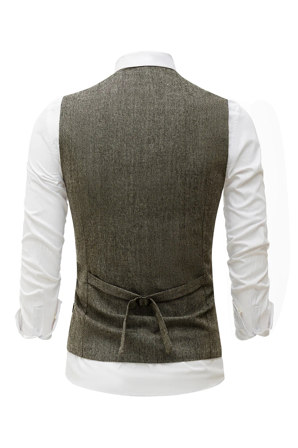 Coffee Shawl Lapel Men's Vest with 5 Pieces Accessories Set