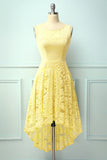 Asymmetrical Yellow Lace Dress