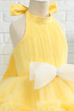 Yellow Halter Flower Girl Dress