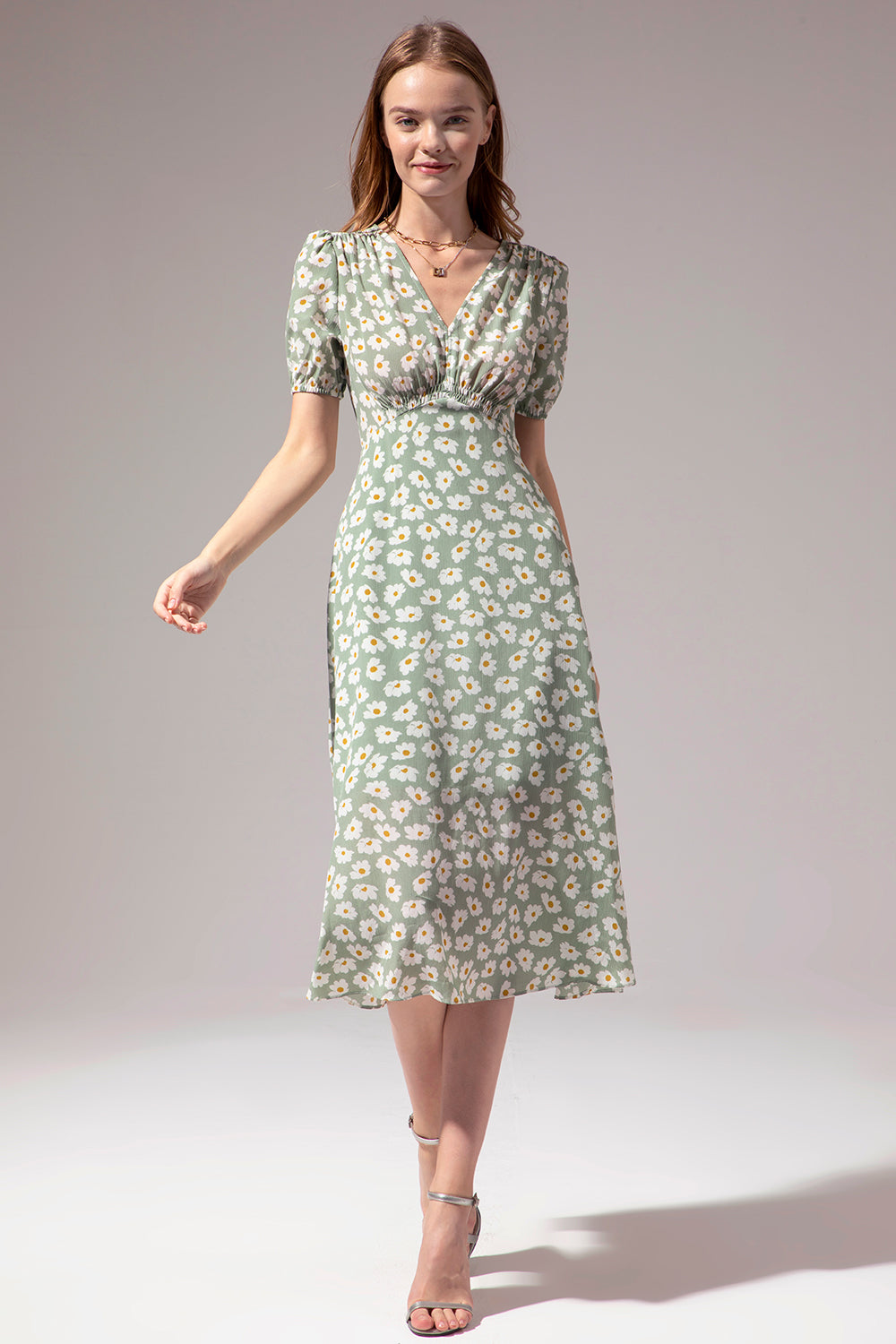 1950s Polka Dots Ivory Dress