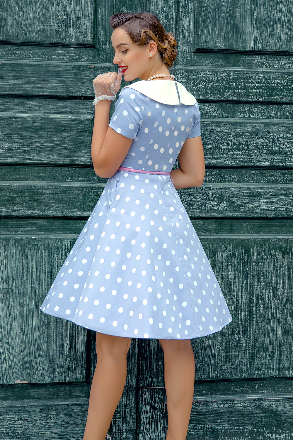 Peter Pans Collar Polka Dots 1950s Dress