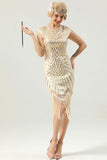 Gold Sequin Fringe Flapper 1920s Dress(Does not contain cape)