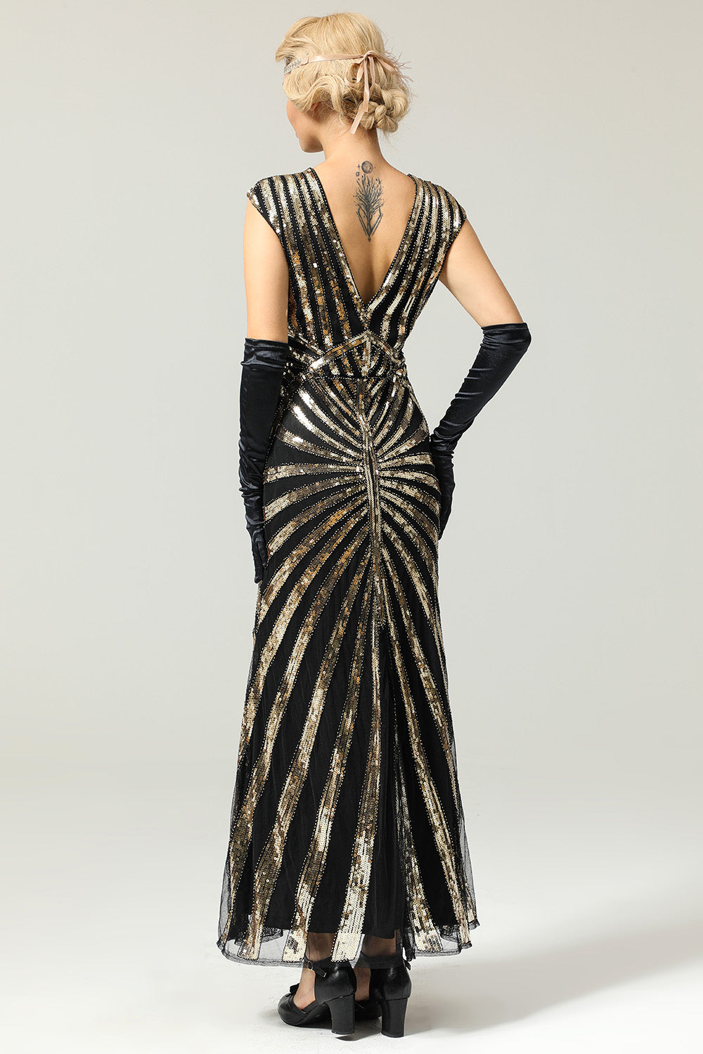 20s Flapper Dress Formal Evening Gown Beaded Sheath Prom Dress with Sl –  Viniodress