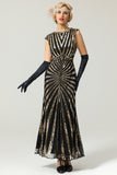 Gold Mermaid 1920s Sequined Flapper Dress