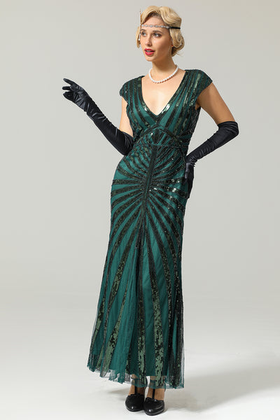 Sequined Mermaid 1920s Evening Formal Dress
