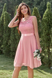 Blush Chiffon & Lace Dress