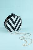 Black and White Striped Acrylic Handbag