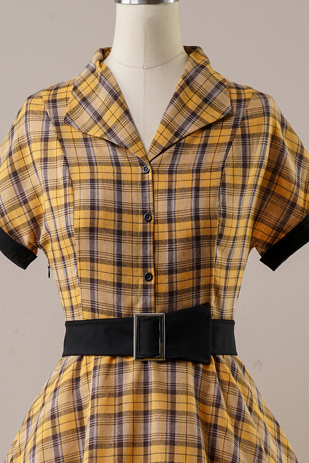 Yellow Plaid Dress | Vintage Ralph Lauren Dress | Plaid Swing Dress