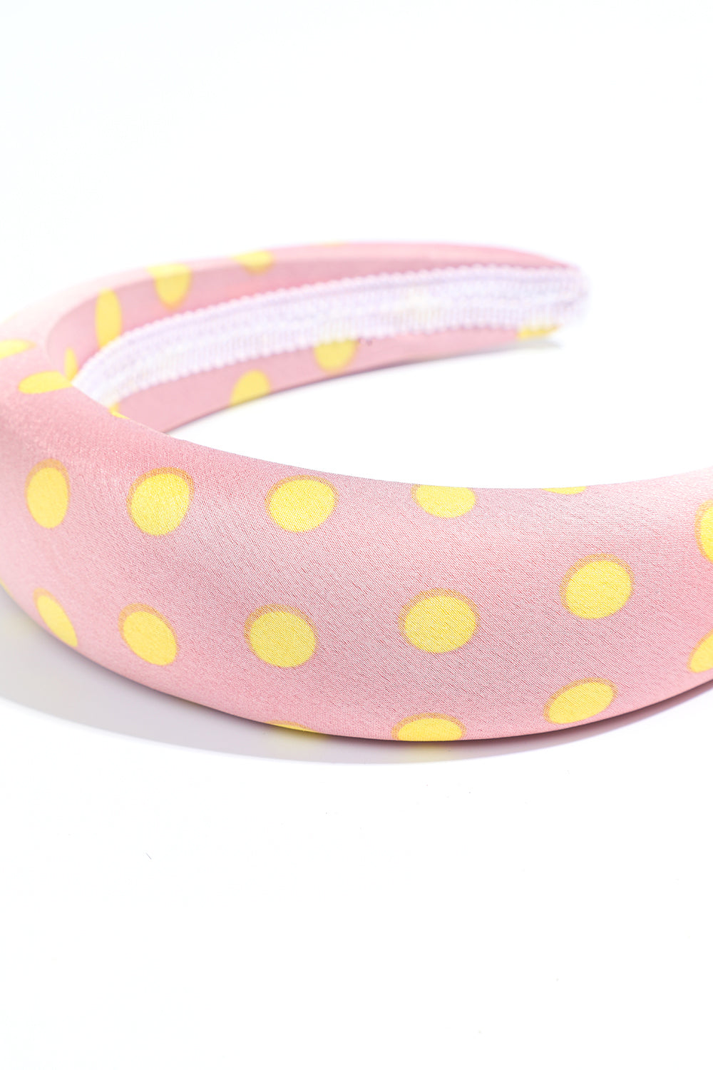 Pink Polka Dot Sponge Wide Brim Headband