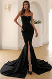 Black Mermaid Sweetheart Long Prom Dress